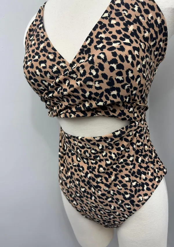 Aerie Tan Animal Print One Piece Swimsuit - Image 4