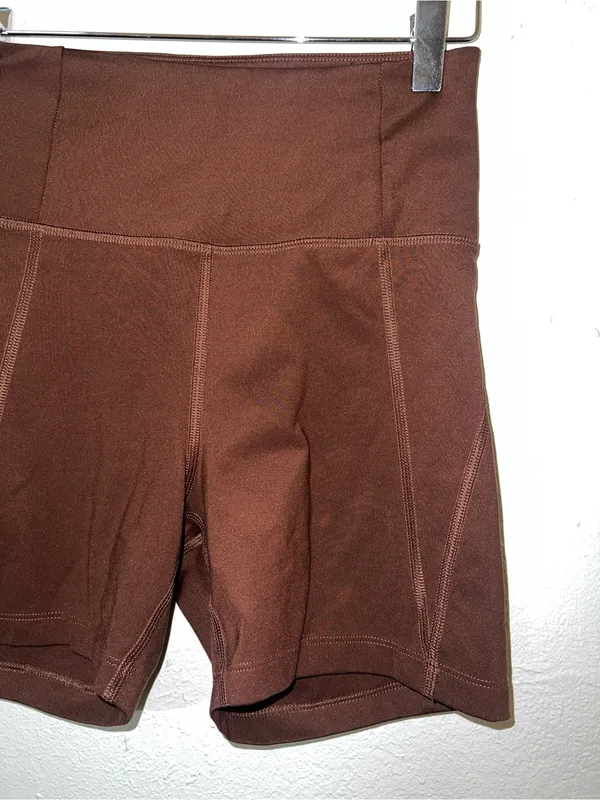 girlfriend collective Chocolate High-Waist Bike Shorts - Image 2