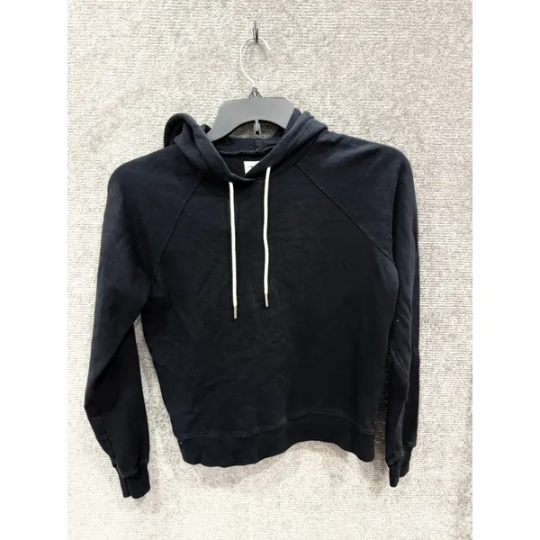 MATE the Label Women Hoodie XS Black Organic Cotton Raglan Pullover - Image 3