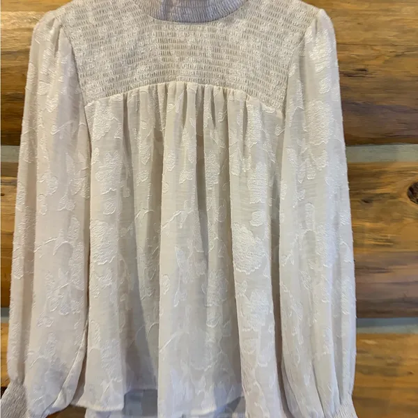 Knox Rose Mockneck Cream Long Sleeve size M - Image 3