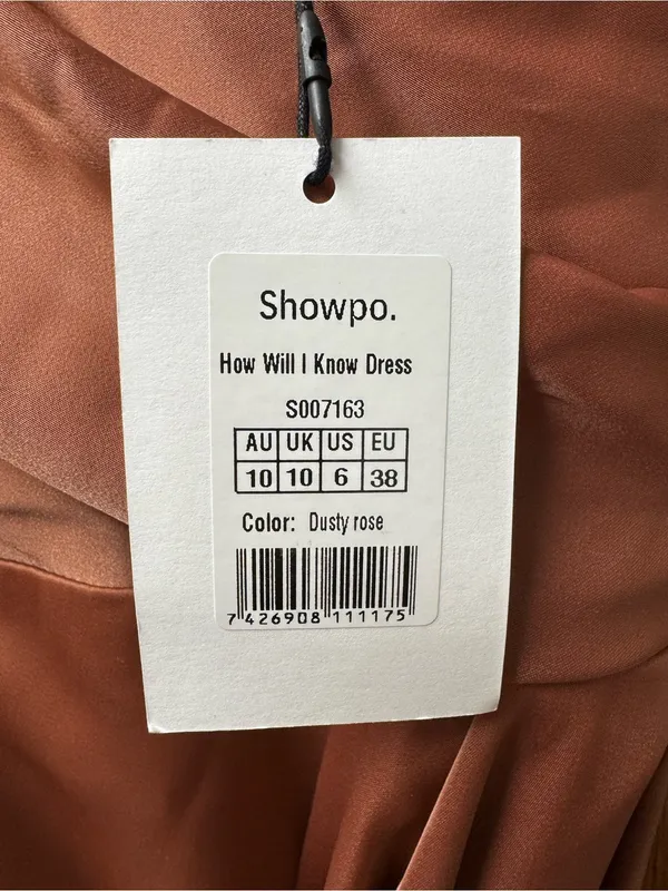 Showpo. How Will I Know Wrap Waist Tulip Hem Midi Dress Dusty Rose US 6 NWT - Image 8