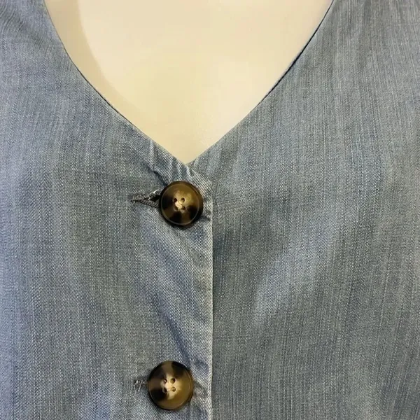 Blue Pair by Francesca’s Lyocell Short Sleeve Button Down Mini Dress- Medium - Image 6