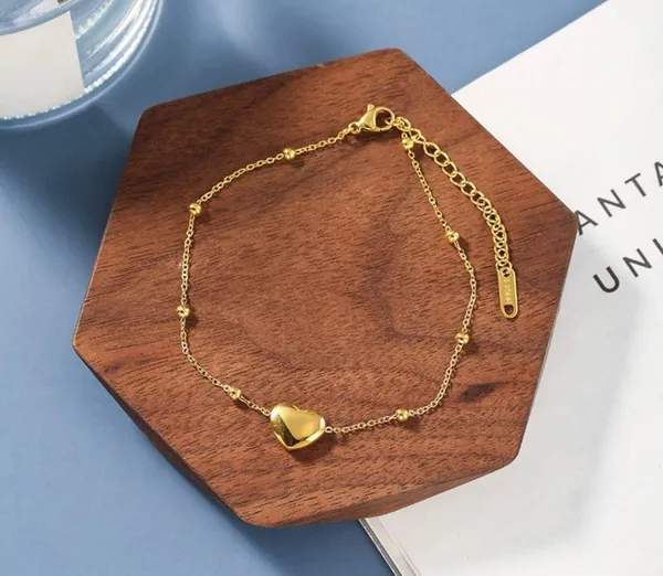 18K Gold Plated Romantic Heart Anklet for Women - Image 4