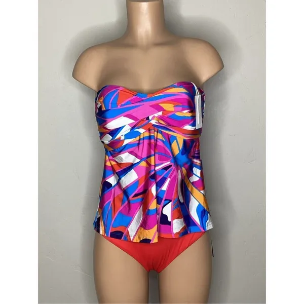 New. Trina Turk multicolored tankini top. Size 10. Retails $102 - Image 8