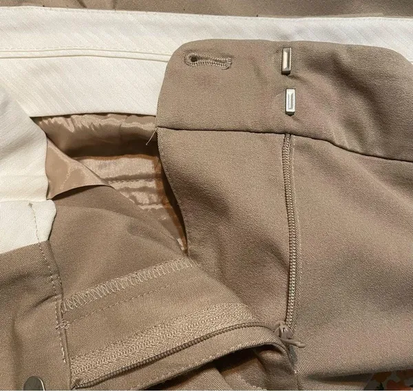 Ann Taylor Womens Pants Trouser Beige Wide Leg Career Pockets Flat Front 10 - Image 7