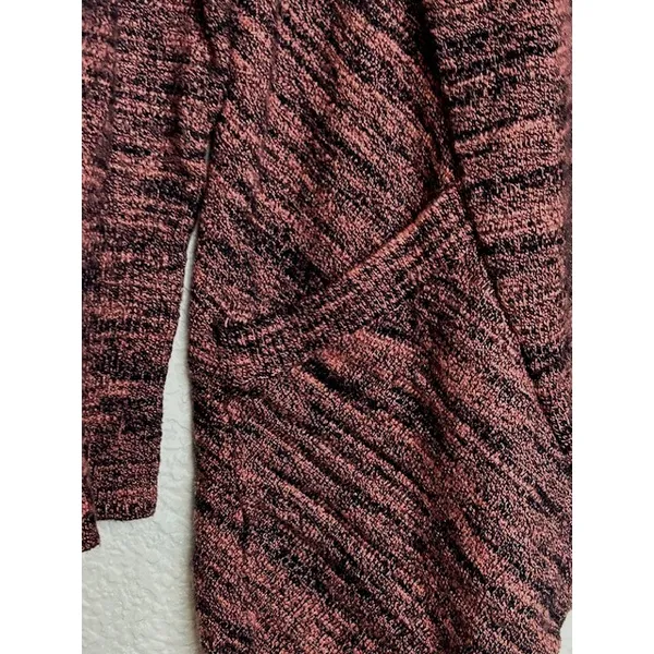 LOGO By Lori Goldstein Tunic Sweater L Heathered Red‎ Black Pockets Cozy Warm Cabin - Image 9