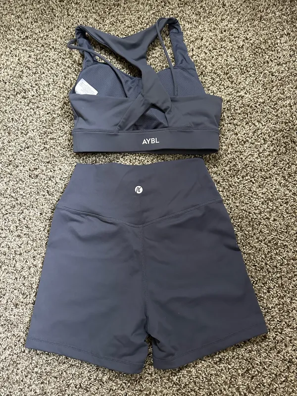 AYBL Shorts and Bra Set Navy Blue - Image 2