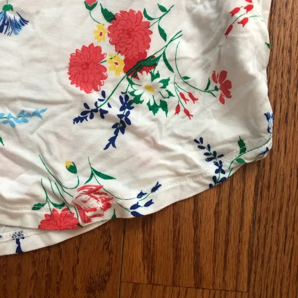 Kate Spade Floral Pajama Pant Set White Red, Blue & Green Accents Women’s Size S - Image 7