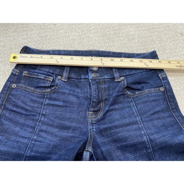 American Eagle Kick Boot Jeans Womens 4 Blue Medium Wash Mid Rise Stretch Denis - Image 9