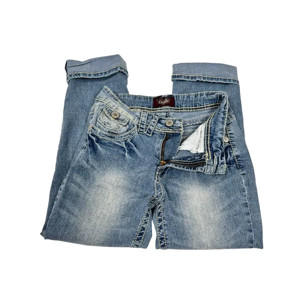 Angels Y2K Capri Jeans Size 6 26x22.5 Light Wash Embroidered Flap‎ Pocket Denim - Image 7