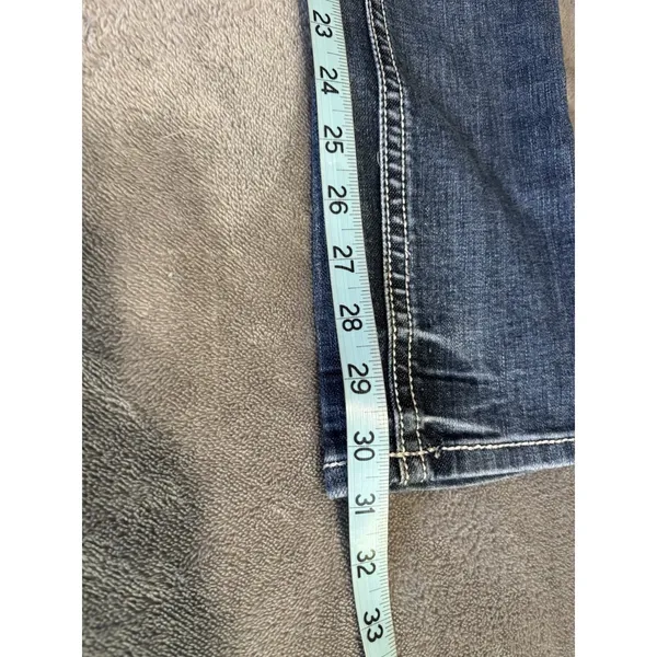 L.A Idol Denim Jeans Size 9 Skinny Gems Stitching Roses Low Rise Zip - Image 8