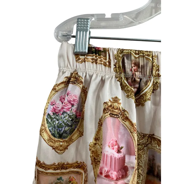 Sugar Thrillz Satin Print Lounge Shorts Coquette Lace Trim‎ Y2K Size S Cute - Image 4