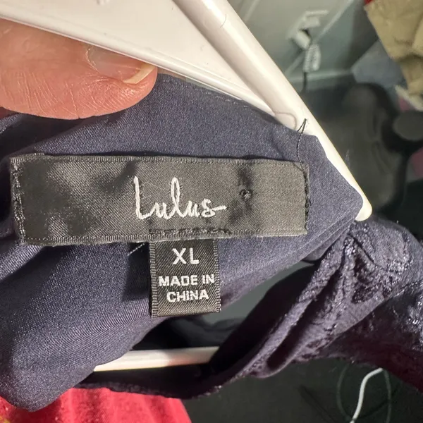Lulus Navy Flutter Sleeve Open Back MIDI Size XL NWOT - Image 8