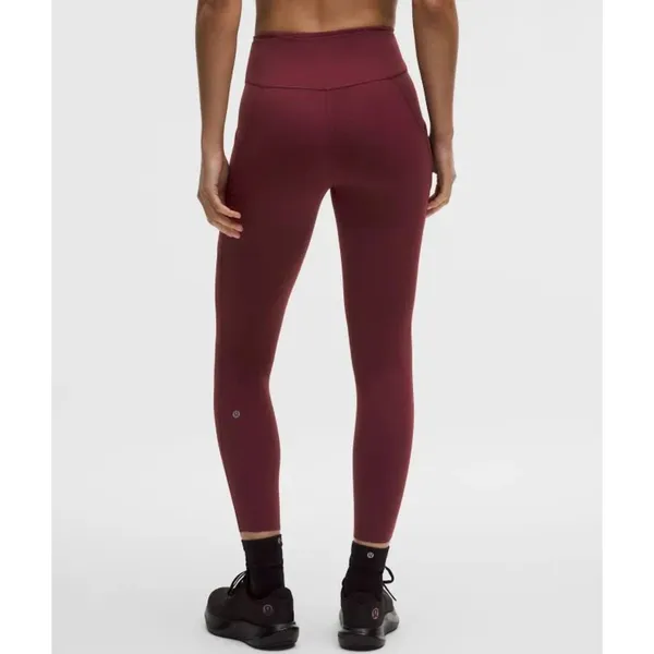 Lululemon Fast Free High Rise Legging Sz 6 Burgundy‎ LW5CFSS - Image 2