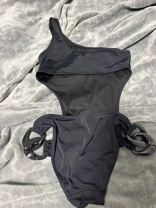 Victoria's Secret Black One Shoulder Cutout One Piece Swimsuit - Image 2