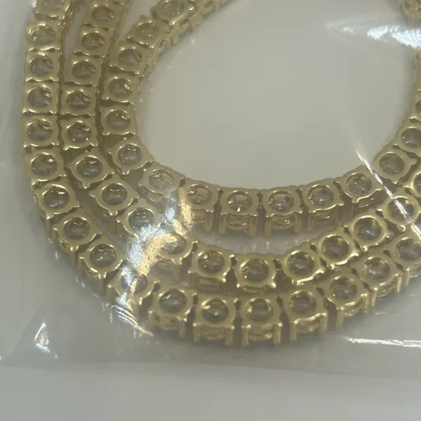 Moissanite Tennis Chain 5mm 22 Inch Gold New VVS1 D No Pass Hyperallergenic - Image 5