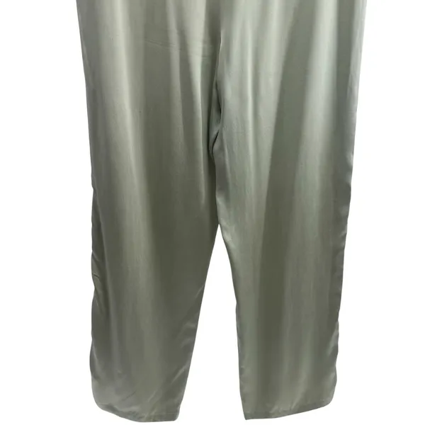 Clio 100% Silk Sage Green Drawstring Pants Pajama Career Luxury Old‎ Money L - Image 7