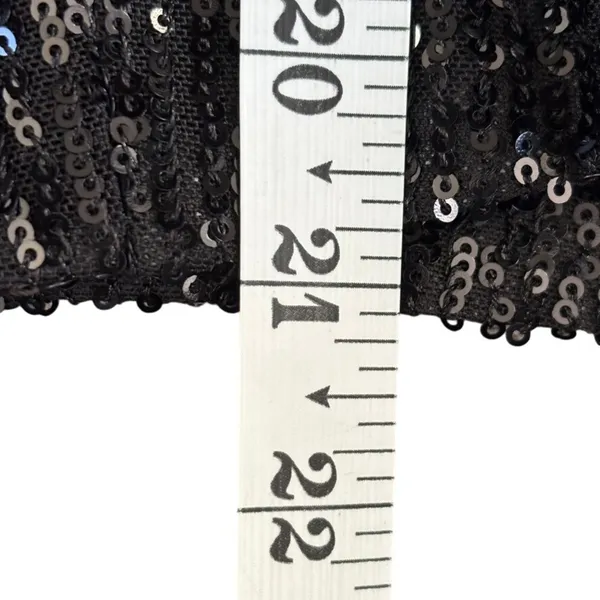 Nanette Lepore‎ Sequin Jacket Sz M Black Ostrich Feather Trim NYE Holiday Party - Image 7
