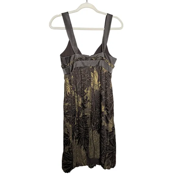 Kay Unger Metallic Floral Velvet Brocade Bubble Dress Size 4 Silk - Image 7
