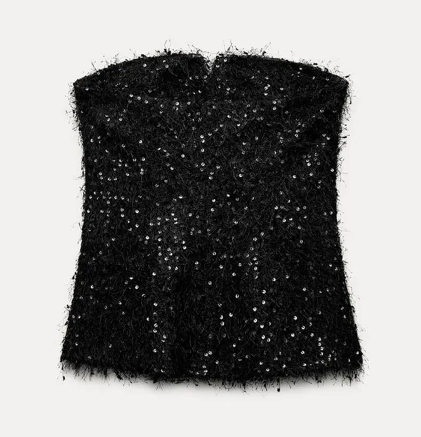 ZARA Fringe and Sequin Bustier Top - Image 7