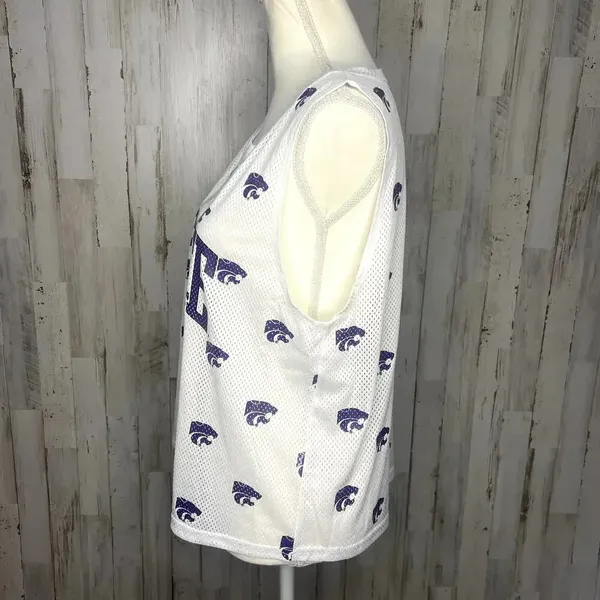 Rivalry Threads NWT NCAA‎ Kansas State Wildcats Womens Medium White Mesh All Over Print Tank Top - Image 4