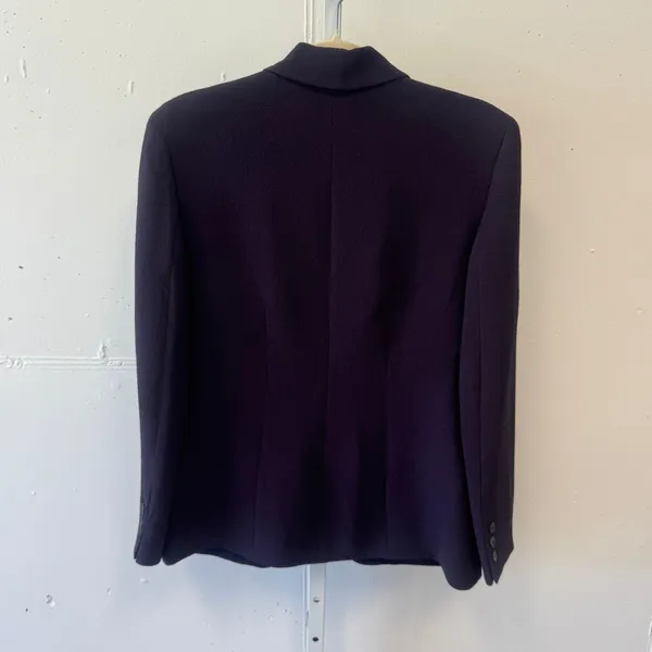 Jones New York Deep Purple Shawl Collar Crepe Blazer Jacket Size 6 Career - Image 2