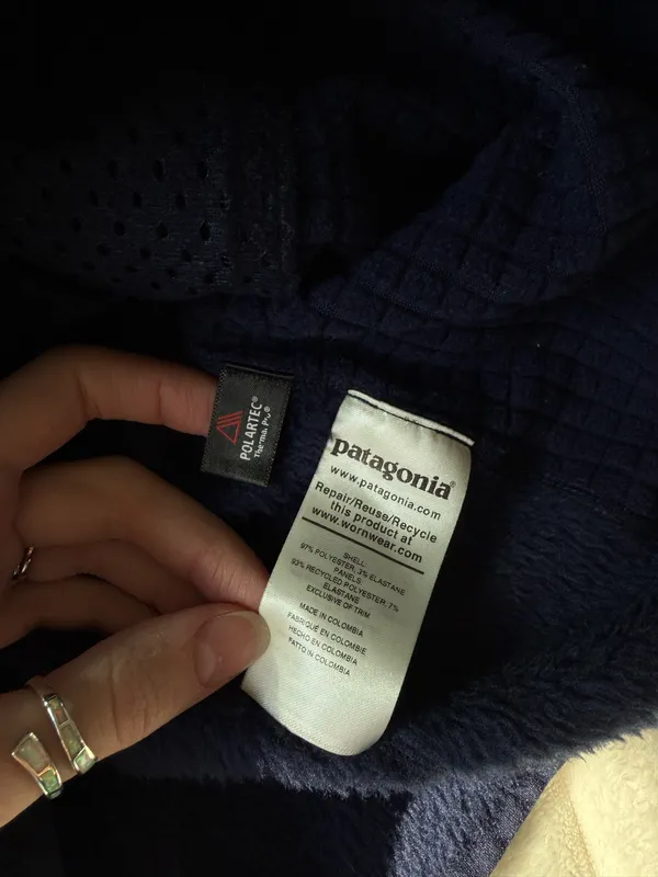 Patagonia Fleece Zip-Up Jacket Navy - Image 5