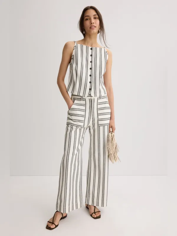 Fifteen Twenty Rylee Striped Crop Pant Navy White Cotton 4 - Image 13