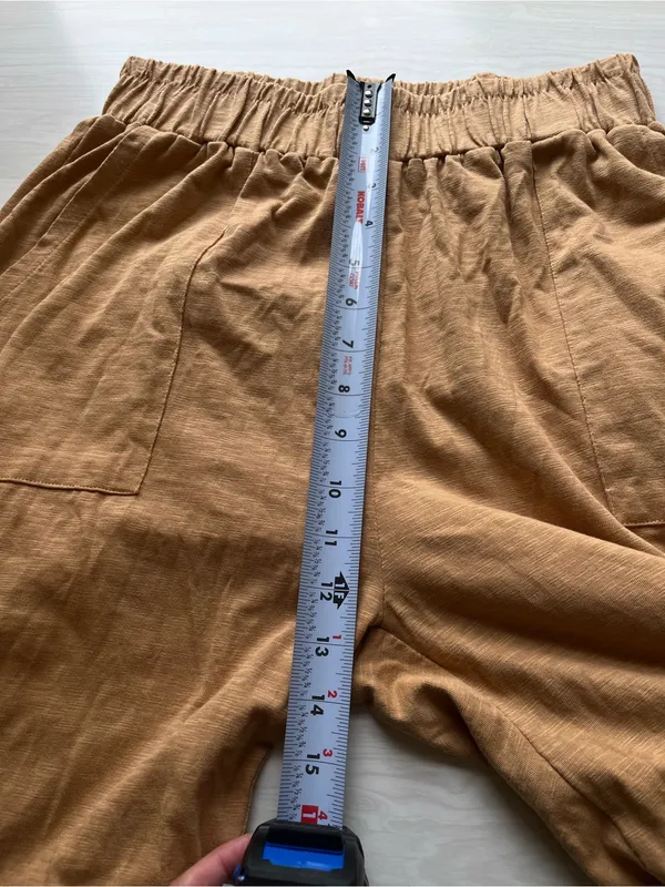 Known Supply Thorn Pant Tan Wide leg High Waist Latte Slub Organic Cotton Lounge - Image 8