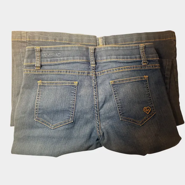 Carmar Bootcut Jeans Womens 28 Blue Excellent Stretch Heart Embroidery - Image 7