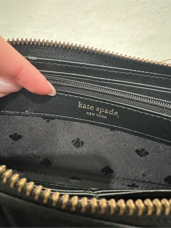 Kate Spade Black Pebbled Leather Zip Wallet - Image 7