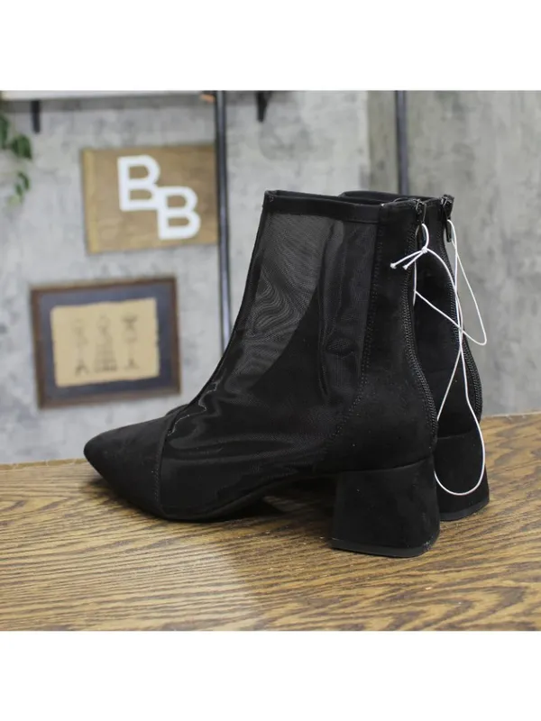 A New Day Womens Celaena Boots Mesh Block Heel 94568460 Black 9M - Image 2