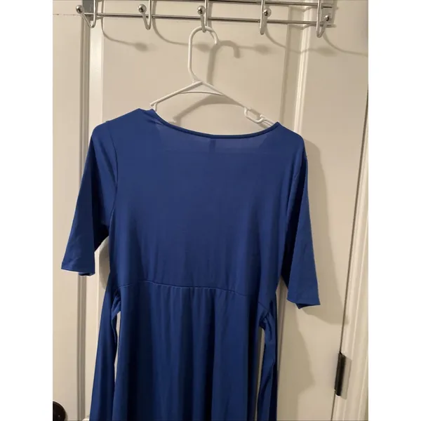 Mother Bee Maternity Womens Midi Dress Stretch Size Large Royal Blue - Image 9