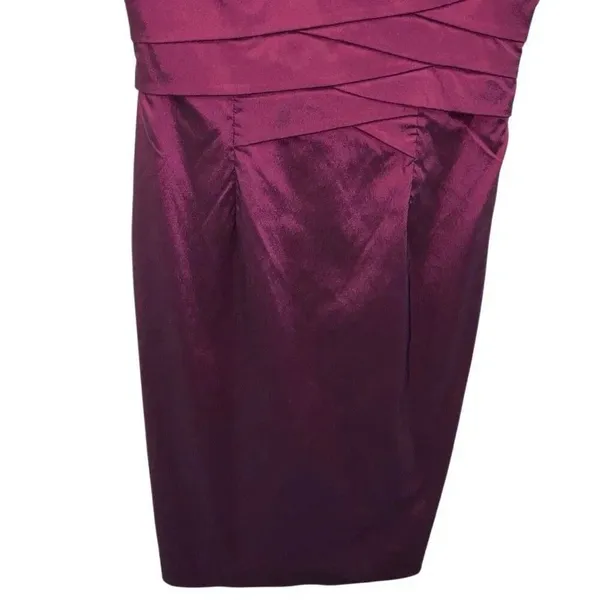 Adrianna Papell Cross neck burgundy midi pencil dress size 6 party business form - Image 7
