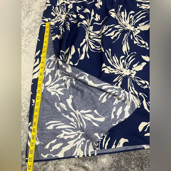 ZARA long skirt in floral print blue/ivory size M Cotton - Image 11