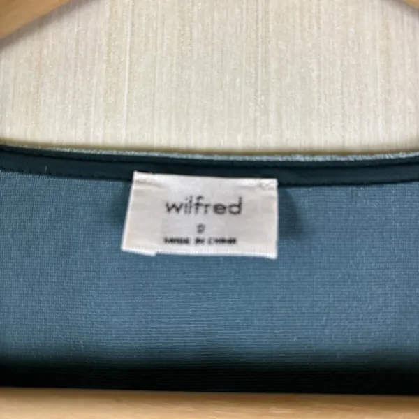 Aritzia Wilfred Lyric Women's Dress Sz 0 Green Velvet Silk Blend Mini Faux‎ Wrap - Image 6