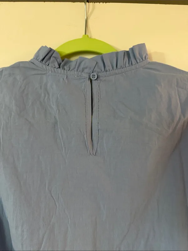 Rails Heyson  Light Blue Smocked Ruffle-Trim Blouse - Image 6