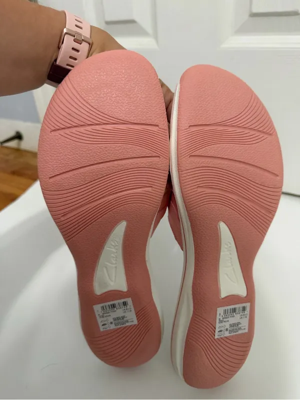 Clark’s pink cloud steppers sandals new women’s size 11 comfort‎ slip on summer - Image 8