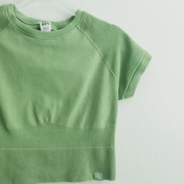 JoyLab Perforated Cropped Athletic Sports Top - Image 3
