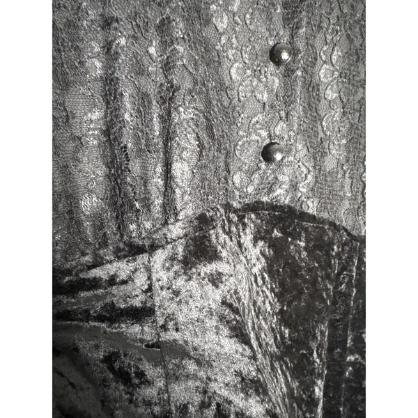 Vintage 1990s Ms. Choice Black Lace & Velvet Maxi Dress Made in USA large - Image 10