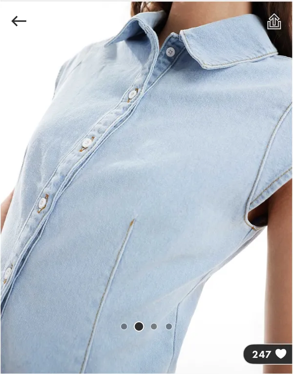 Miss Selfridge Denim Sleeveless Top - Image 2