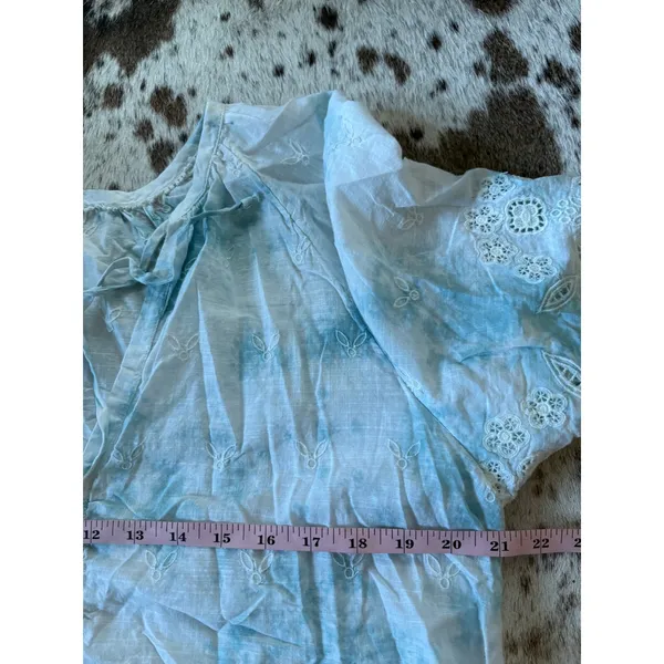 ANTHROPOLOGIE embroidered tie-dye blouse Size‎ Large - Image 6