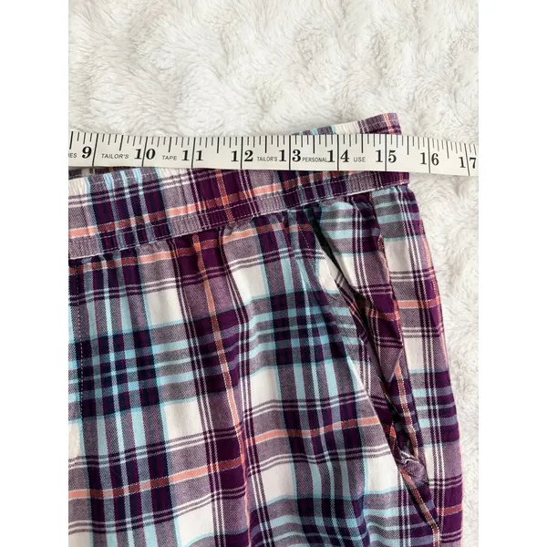 Victoria's Secret Gray Top Purple Plaid Pants Loungewear Pajama Set S Long - Image 12