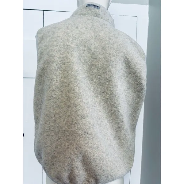 Vintage Eddie Bauer Vest Womens Tan Sherpa ‎ Fleece Full Zip Medium Polartec - Image 2