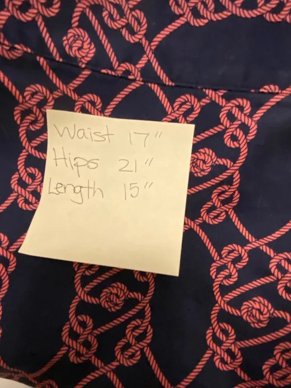 Vineyard Vines Navy Skirt with Pink Rope Pattern. size 10 - Image 5