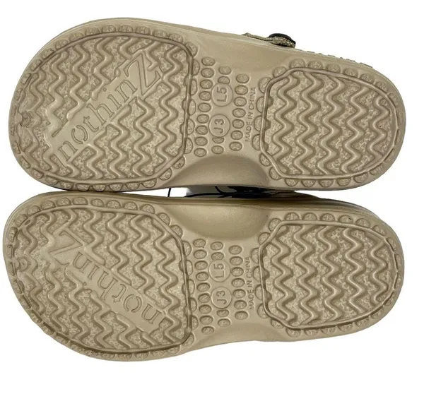 NothinZ Clogs Beige Waterproof Sandals Slip On Shoes Sling Back - Image 3