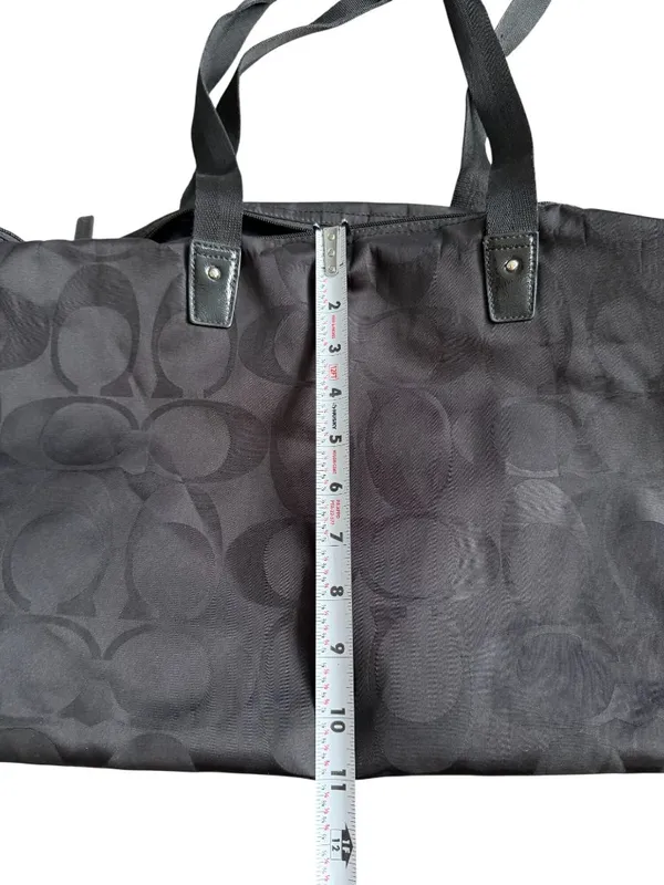 COACH Signature Black Getaway Weekender Shoulder Tote Bag w/ Pouch - Image 6