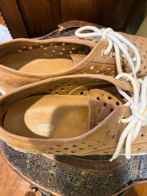 Dr. Scholl's Perforated Suede Lace-Up - Brown Orignal Comfort Shoes - Image 4