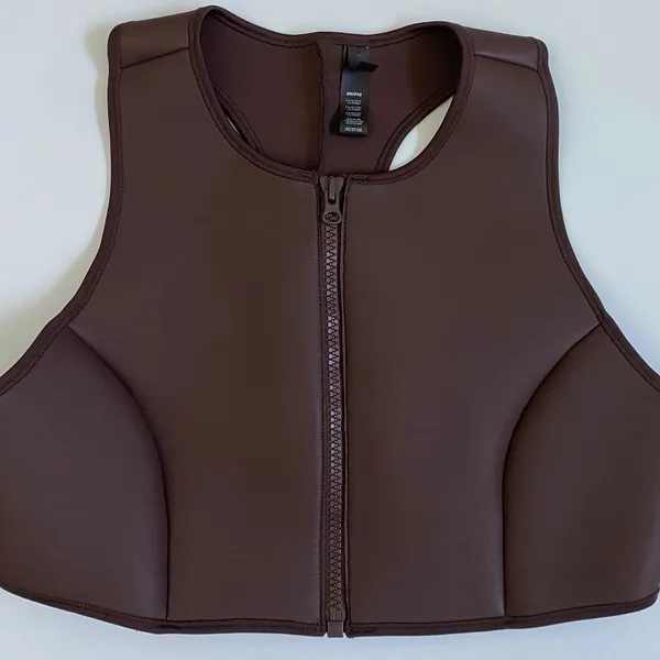 SKIMS Rubberized Scuba Swim High Neck Bikini Top Cocoa 2X Womens‎ Plus Size - Image 10