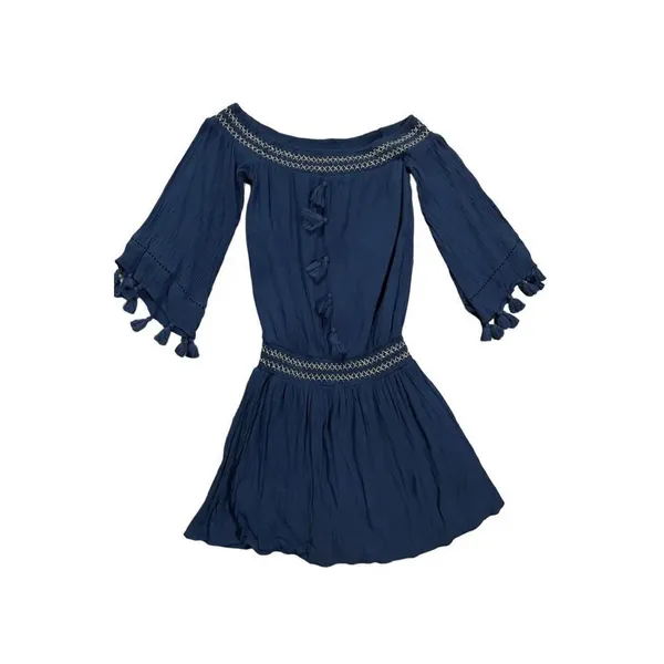 Lilly Pulitzer Joelle Off Shoulder True Navy‎ Blue Mini Dress size XXS - Image 5